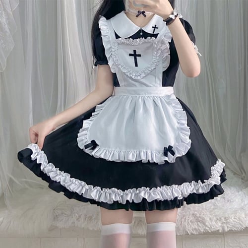 323 Women's Fashion Outfit Cute Outfit Cosplay Costume Dress Short Puff  Sleeve A Line Button Sexy Dress - buy 323 Women's Fashion Outfit Cute Outfit  Cosplay Costume Dress Short Puff Sleeve A
