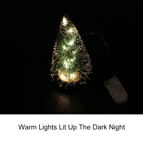 Mini Christmas Tree with LED String Light Lamp Home Office Desktop Decor Great 