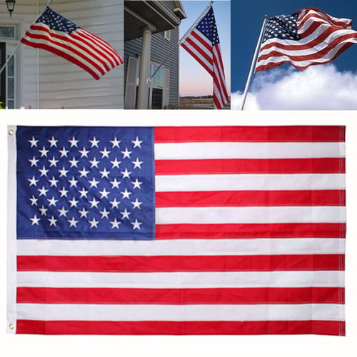 3'x5' ft American Flag Sewn Stripes Embroidered Stars Brass Grommets USA US U.S. 