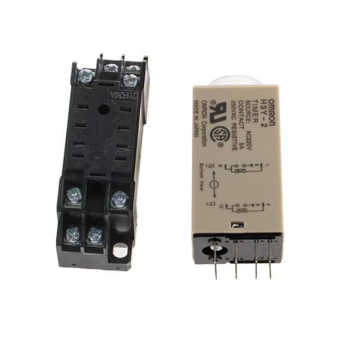 DPDT H3Y-2 DC 12V 8 Pins 0~30 minutes Delay Power On Timer Time Relay Base 