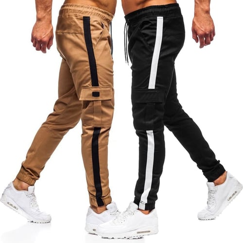 Mens Sweatpants F_Gotal Men’s Casual Striped Elastic Fitness Workout Running Gym Jogger Pants Trousers with Pockets 