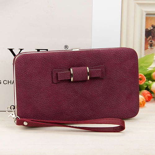 Ladies Fashion Long Wallet Purse Card Phone Holder Clutch Button Handbag Case 