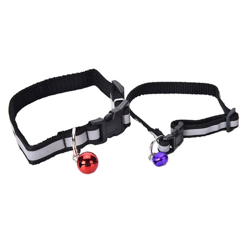 Pet Dog Puppy Kitten Soft Glossy Reflective Collar Safety Buckle with Bell 