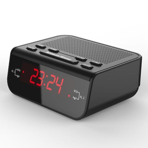 FM Digital Alarm Clock Radio With Dual Alarm Sleep Timer LED Red Time Display 