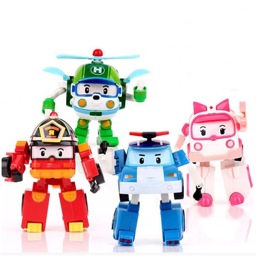 New Robocar Poli Transformation Robot Car Toys South Korea Thomas Kids Set 