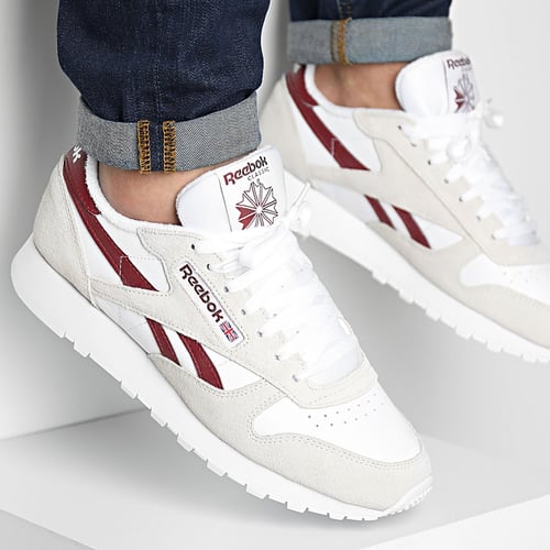 Reebok classic leather shop men's training running shoes
