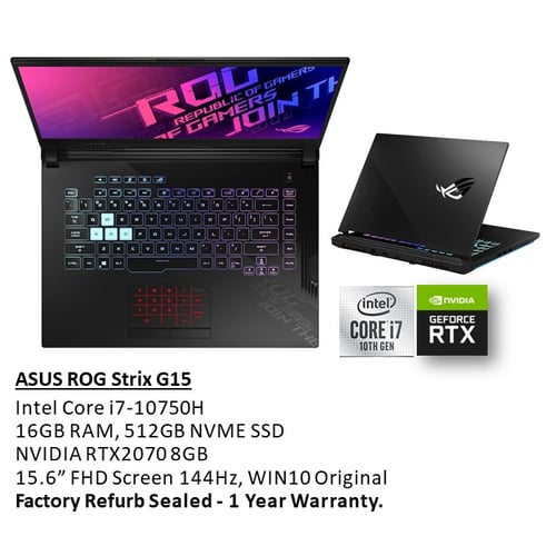 Asus Rog Stix 15 i7 10750H 16GB RAM 512GB SSD RTX 2070 15.6