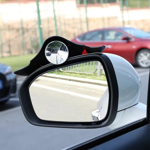 2PCS Car rearview mirror rain eyebrow small round mirror blind