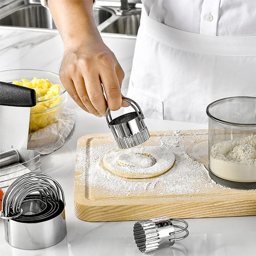 8pcs Baking Tools Set Pastry Cutter Dough Spatula Pizza Biscuit Chopper  Blender Cake Mold Kitchen Gadgets