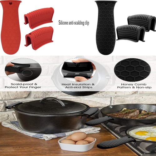 Silicone Potholder for Cast Iron Pan Handle Sleeve Cover Pot Holder Skillet  Grip