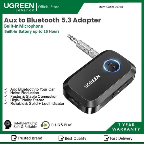 UGREEN Bluetooth 5.3 Car Adapter  Aux to Bluetooth Receiver 