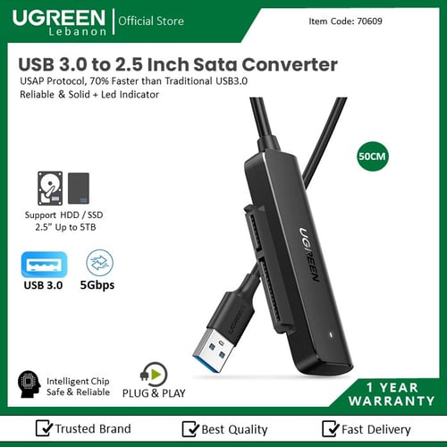 Buy UGREEN 70610 SATA To USB C Adapter Cable For 2.5 SSD & HDD