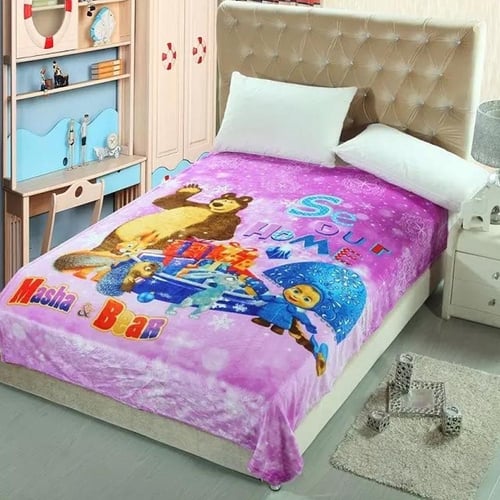 Masha and the sales bear fleece blanket