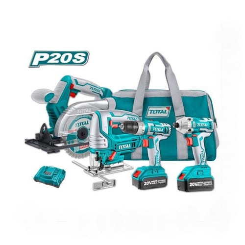 Total Cordless 4pcs Combo Kit 20V 4Ah TCKLI2010 buy Total