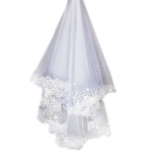 45cm Bridal Pearl Veil,Wedding Bridal White Veil Tulle Short Veils w/ Hair  Comb