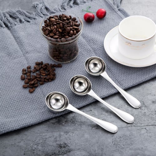 2 Pc Coffee Measurer Cup Scoop Measuring Spoon Set Stainless Steel
