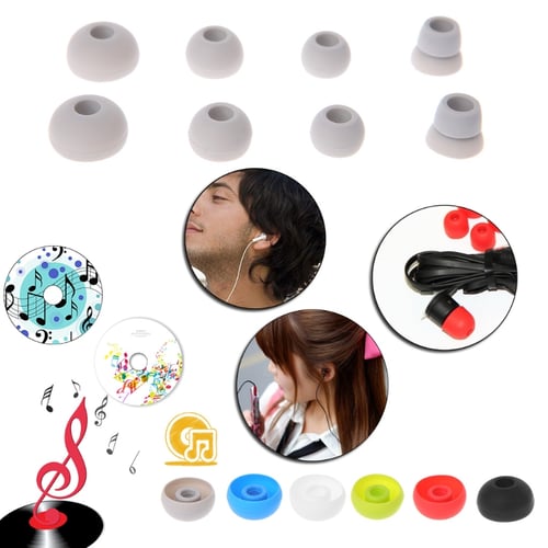4 Pairs Silicone Earbuds Ear Tips In-Ear Earphone Soft Cover Cap  Replacement for Powerbeats Pro Headphones Headset