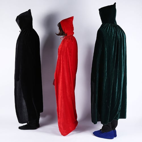 Long Hooded Velvet Cloak Cosplay Costume Role Play - Women