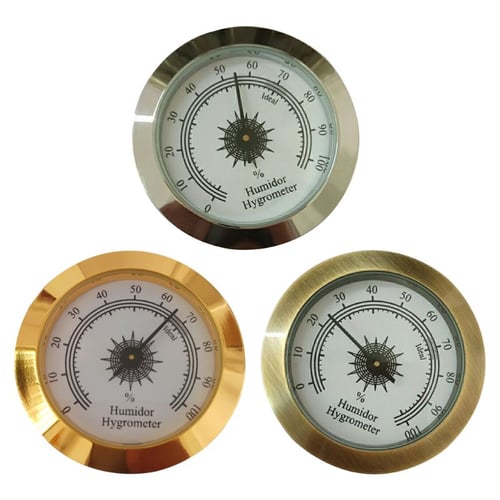 38mm Round Glass Analog Hygrometer For Humidors for Guitar Violin