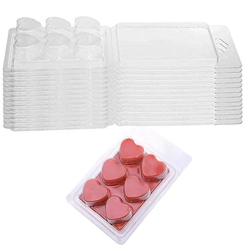10 Packs Wax Melt Mold Wax Melt Clamshells Molds Heart 6 Cavity