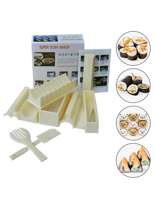 10pcs/set Sushi Making Kit Japanese Rice Ball Cake Roll Mold DIY Home Sushi  Tool Multifunctional Plastic Kitche Sushi Maker Tool