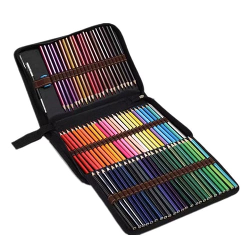 48/72/120/150/200 Professional Oil Color Pencil Set with Storage Bag  Watercolor Drawing colored