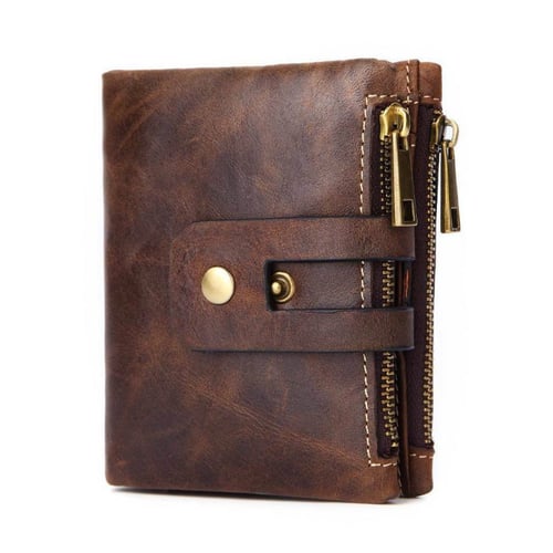 Womens Wallet Small Rfid Ladies Compact Bifold Leather Vintage Coin Purse  With Zipper And Kiss Lock