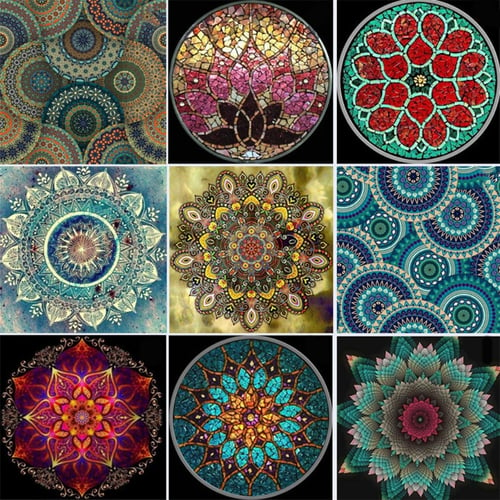 5d DIY Mandala LED Diamond Painting Light Cross Stitch Embroidery Lamp Full  Drill Special LED Lamp Rhinestones Home Decoration