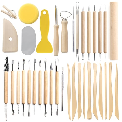36 Pieces Plastic Clay Tools, Assorted Colors Crafts Modeling Tools,  Sculpting Tool Decorative Embossed Modeling