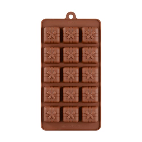 1pc 15-cavity Brown Chocolate Square Silicone Mold, Diy Candy Chocolate Ice  Cube Jelly Truffle Mold, Cake Decor Baking Tool