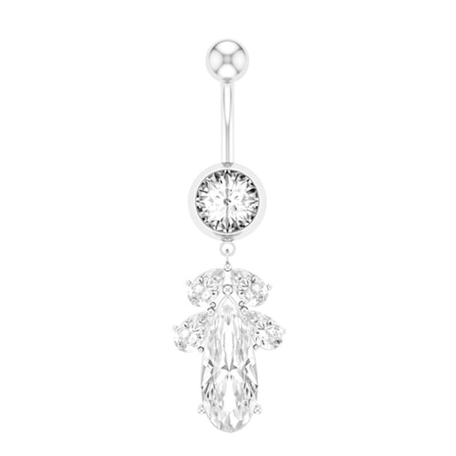 Fashion Diamond Piercing Jewelry Leaf Nipple Stainless Steel Ring