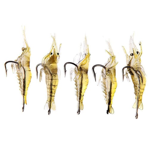 5 Pcs Fish Lures Bait Shrimp Fishing Tackle Simulation Prawn
