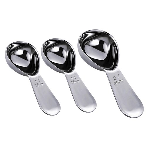 3 Pack Stainless Steel Coffee Scoop Set (15Ml and 30Ml) Exact
