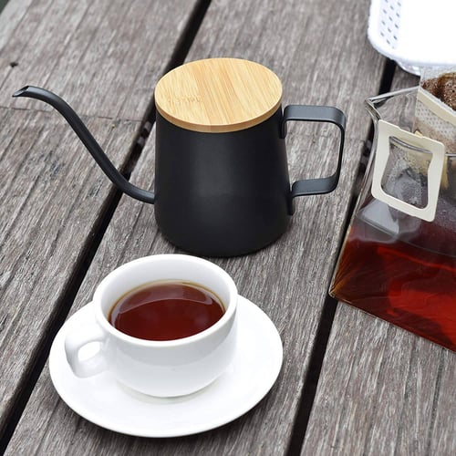 600ml Non-stick Stainless Steel Pour Over Coffee Tea Pot With