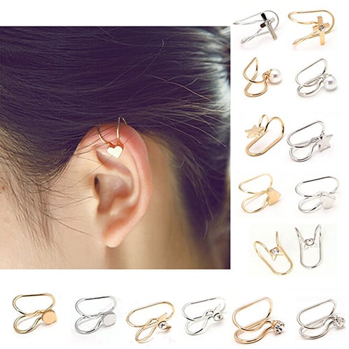1PC New Wrap Crawler Hook Earrings for Women Ear Needle Pearl Crystal  Piercing Stud Earring Fashion Jewelry Gift