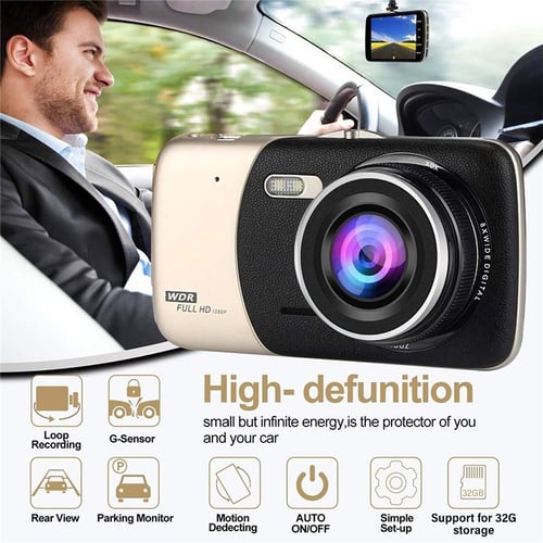 3 in. Screen Dual Dash Cam with Front Rear Camera G-Sensor Motion Detection  Parking Monitor Night Vision Loop Recording