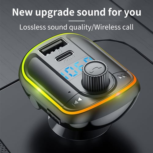 T25 Car Bluetooth 5.0 FM Modulator Transmitter Fast Charging Charger MP3  Player