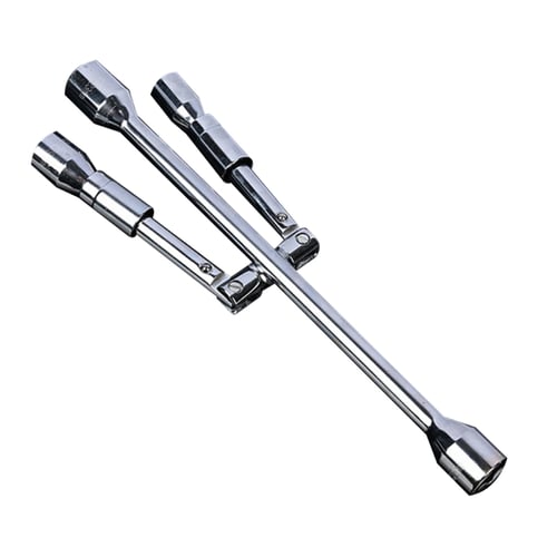 14 Inch Foldable Cross Wrench Folding Lug Wrench 4 Way Sliding Lug
