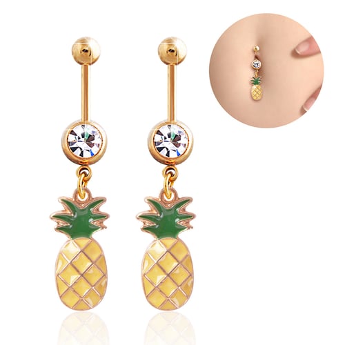 Pineapple belly button ring on sale