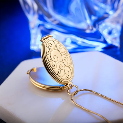 Expanding Photo Locket Necklace Pendant Angel Wings Gift Jewelry