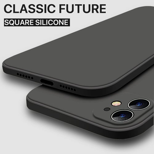 Luxury Orignal Square edge Soft Liquid Silicone Case For iPhone 12