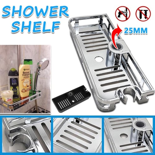 Shower Storage Holder Bathroom Shelf Pole Shelves Shampoo Tray