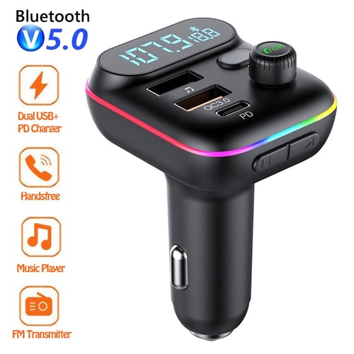 Car Bluetooth 5.0 FM Transmitter,PD 20W + QC 3.0 Fast Charger Radio Music  Adapter(1pc) - buy Car Bluetooth 5.0 FM Transmitter,PD 20W + QC 3.0 Fast  Charger Radio Music Adapter(1pc): prices, reviews
