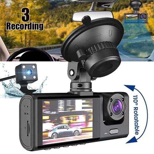 HD Car DVR Camera Dashcam 3 Lens Vehicle Recorder Wide Angle Dash Cam  Dashbroad Camera Car Driving Recorder - buy HD Car DVR Camera Dashcam 3  Lens Vehicle Recorder Wide Angle Dash