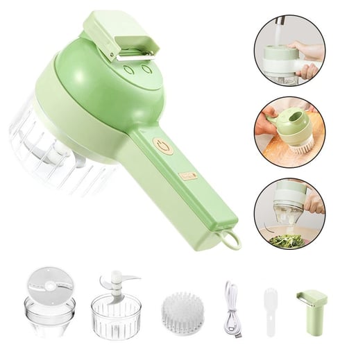 Multifunction Food Chopper Slicer Electric Vegetable Cutter Masher Wireless  Garlic Crusher Rechargeable Grinder with Clean Brush