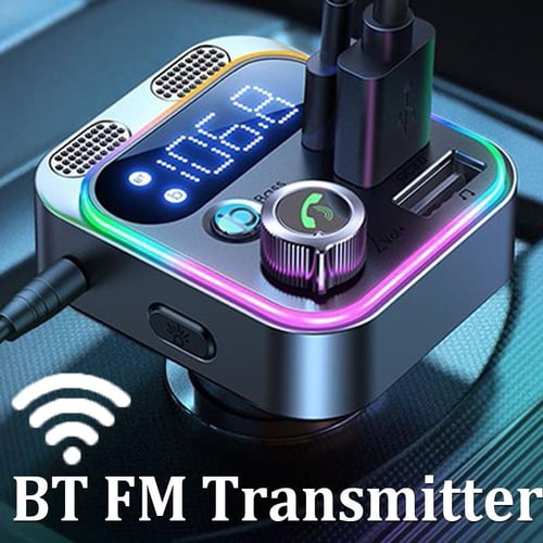 Wireless Bluetooth 5.0 FM Transmitter with Dual Mic 48W PD&QC3.0