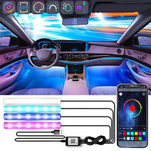 Wireless Colorful LED Car Interior Ambient Light Remote Control Atmosphere  Lamp