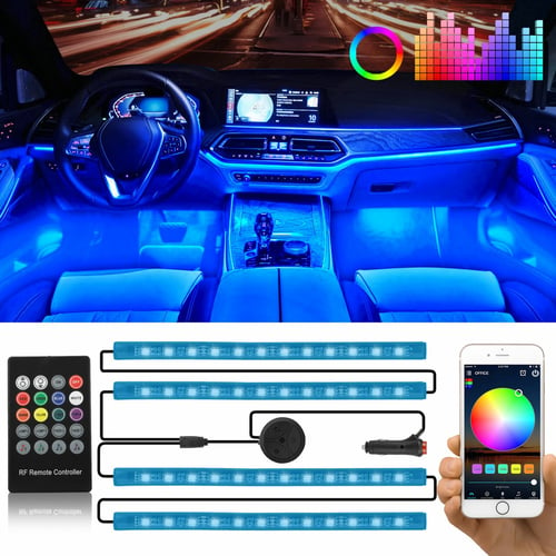 Car LED Strip Lights, Aukora Bluetooth App Controller Interior Lights For  Car 48 LEDs Multi Color Music Car Strip Light - buy Car LED Strip Lights,  Aukora Bluetooth App Controller Interior Lights