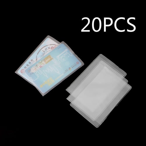 5pcs Vertical Clear Plastic Zip Lock ID Card Name Business Badge Holders Case