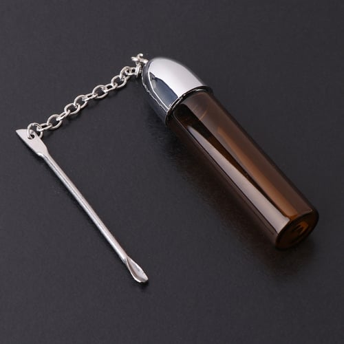 Jewelry  Vial Necklace With Spoon Snuff Container Pill Case